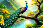 Peacock Paradise Canvas Art (16x24") - Image 2