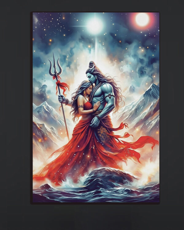 Divine Shiva Parvati Canvas Art (16x24")