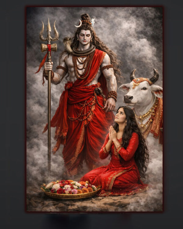 Lord Shiva & Parvati Divine Art Print (2x3 Fit)
