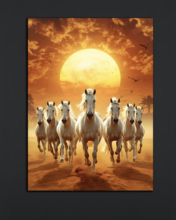 Galloping White Horses Wall Art (16x24")