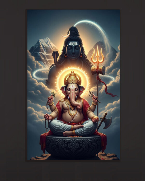 Shiva and Ganesha Divine Art Print (2x3 Fit)