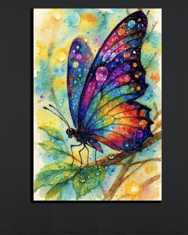 Rainbow Butterfly Canvas Art (16x24")