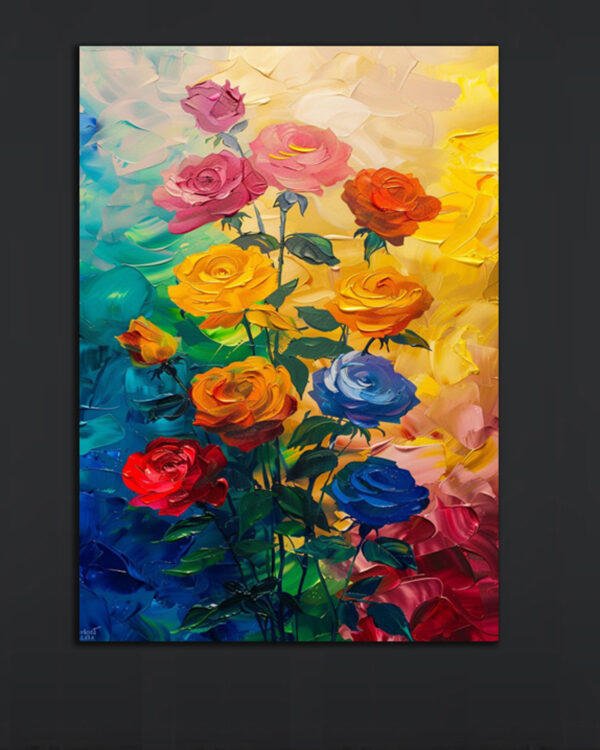 Vibrant Roses Oil Painting (16x24")