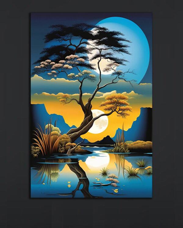 Dual Moon Serenity Wall Art (2x3 Fit)