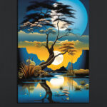 Dual Moon Serenity Wall Art (2x3 Fit)