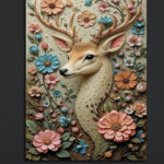 Floral Deer Wall Art (16x24")