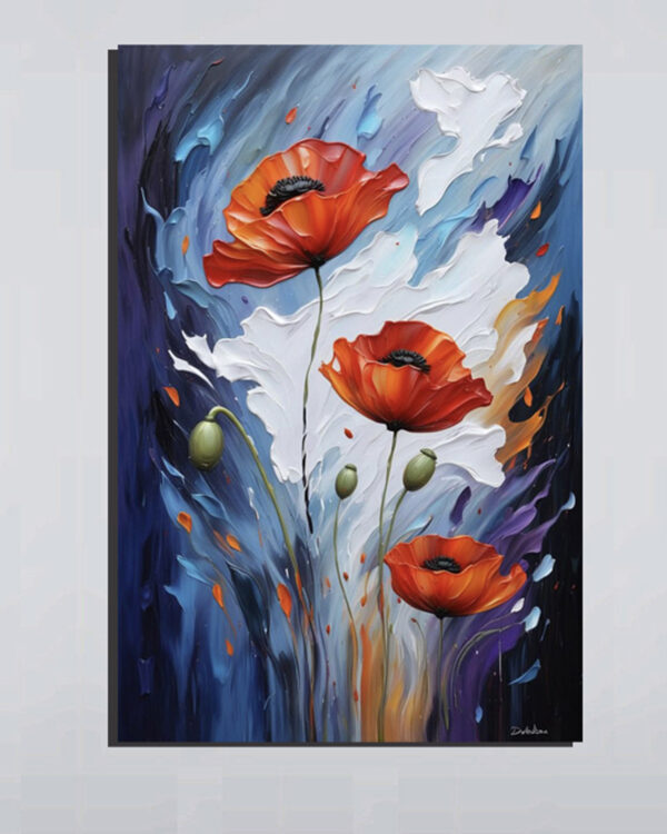 Vibrant Poppies Canvas Art (16x24")