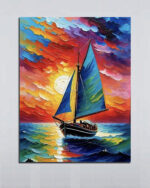 Vibrant Sailboat Canvas Art (16x24")
