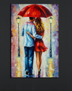 Romantic Couple Under Umbrella Painting ( 2x3 Fit)