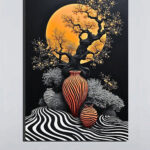 Abstract Vase & Tree Wall Art (2x3 Fit )