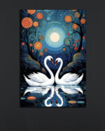 Moonlit Swans Canvas Art (2x3 Fit)