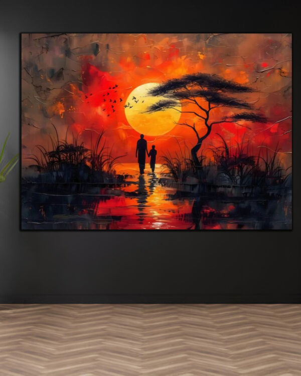 Sunset Silhouette Canvas Art (2x3 Fit)