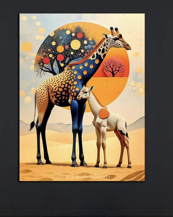 Giraffes in Sunset Art Print (2x3 Fit)