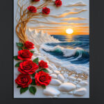 3D Rose Seaside Wall Art (2x3 Fit)
