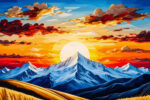 Sunset Mountain Landscape Canvas (2x3 Fit) - Image 2