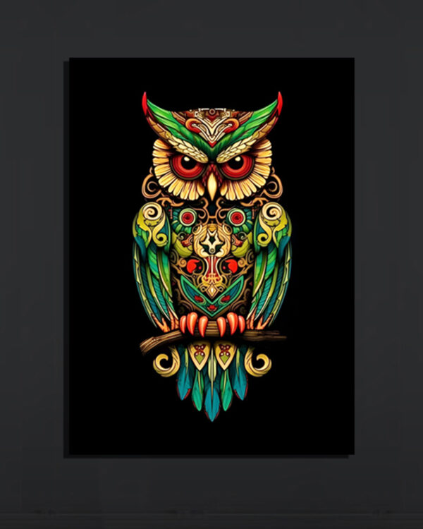 Colorful Artistic Owl Wall Art (2x3 Fit)