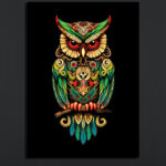 Colorful Artistic Owl Wall Art (2x3 Fit)