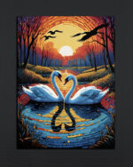 Romantic Swan Sunset Canvas (2x3 Fit)