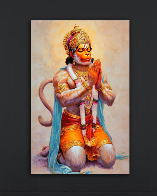 Hanuman Kneeling Canvas Art (2x3 Fit)