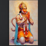 Hanuman Kneeling Canvas Art (2x3 Fit)
