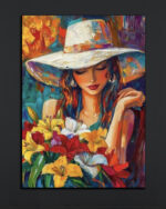 Lady in Hat with Flowers Art Print (2x3 Fit)