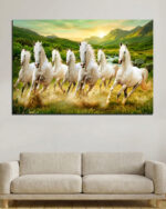 White Horses Running Canvas Art ( 2x3 Fit )