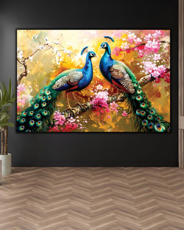 Peacock Pair Canvas Art  ( 3x5 Fit )