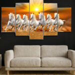 Five Panel Galloping Horses Multi-Panel Wall Art (2x3Fit)