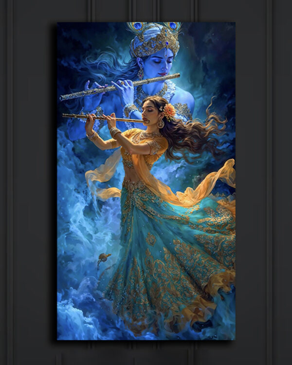 Divine Krishna and Radha Canvas Art