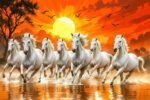 Seven Horses Sunset Wall Art (16x24" ) - Image 2