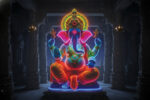Neon Lord Ganesha Wall Art ( 16x24" ) - Image 2
