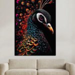 peacocks clour head 16x24 inch
