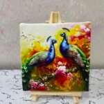 Art stand with machine made printing Canvas 4x4 Size