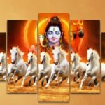 mahadev seven horse 2x3 fit canvas