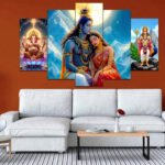 Mahadev Parbati Ganesh 2x3 fit five panel