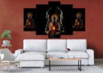 Budhha black 2x3 fit five panel canvas
