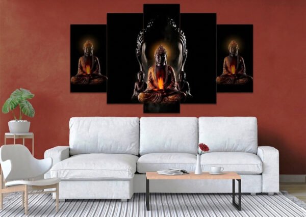Budhha black 2x3 fit five panel canvas