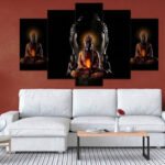 Budhha black 2x3 fit five panel canvas